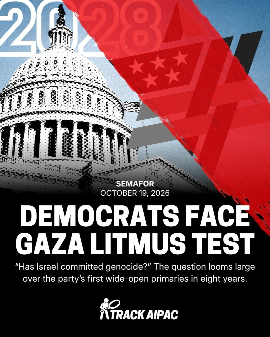"Do Israel&rsquo;s actions in Gaza constitute genocide?"

"As potential Democratic 2028 contenders fan out across the country this month, campaigning with battleground Democrats and building their win/loss scorecards, just two have sai