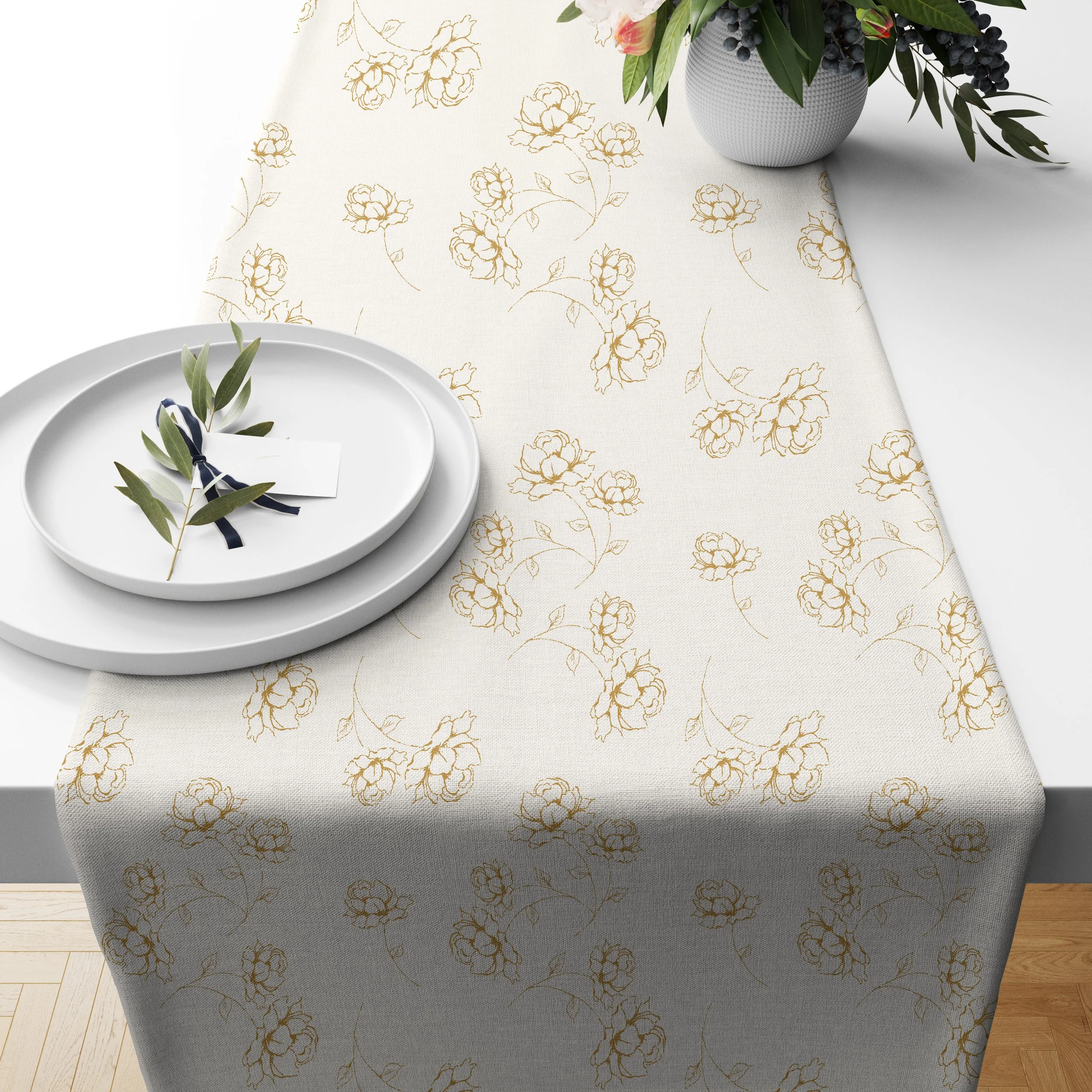 floral table runner