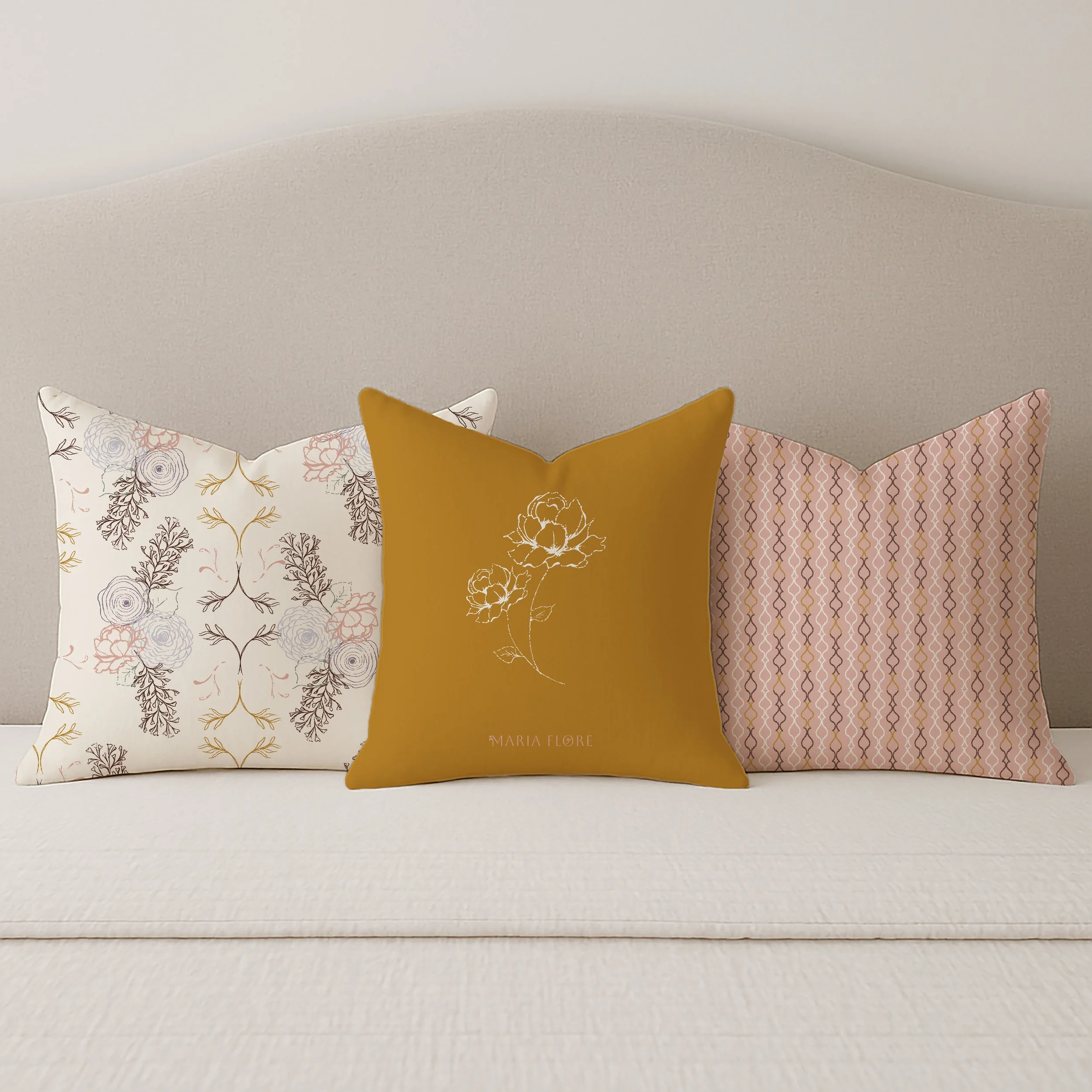 Floral decorative throw pillows