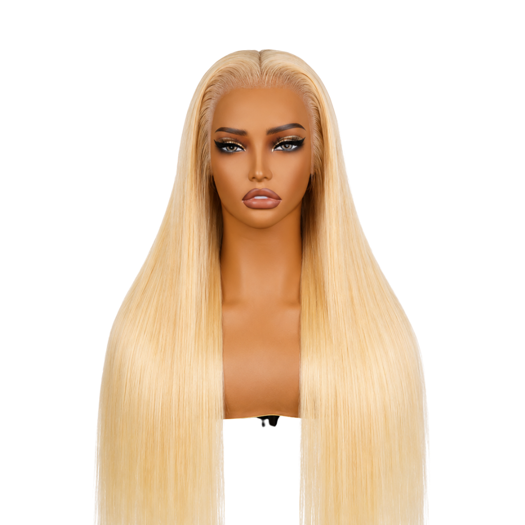 Platinum Blonde #613 Straight Transparent Lace Wig 13x4 200% Density