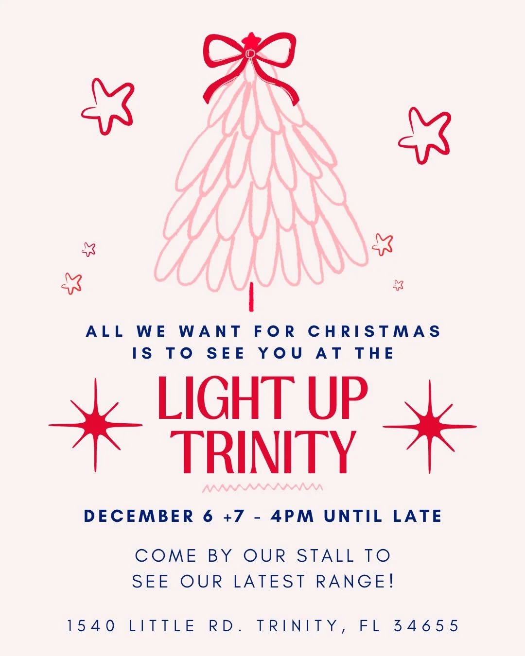 It's that time of the year again! Bring your family and friends to Light Up Trinity on December 6th and 7th. We've got some amazing new designs to show off and would love to see you there!#christmas #smallbusinesslove #christian #christianapparel