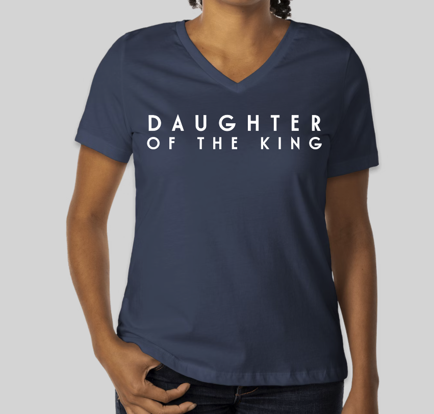 Daughter of the King: Women's V-neck Tee Modern Logo