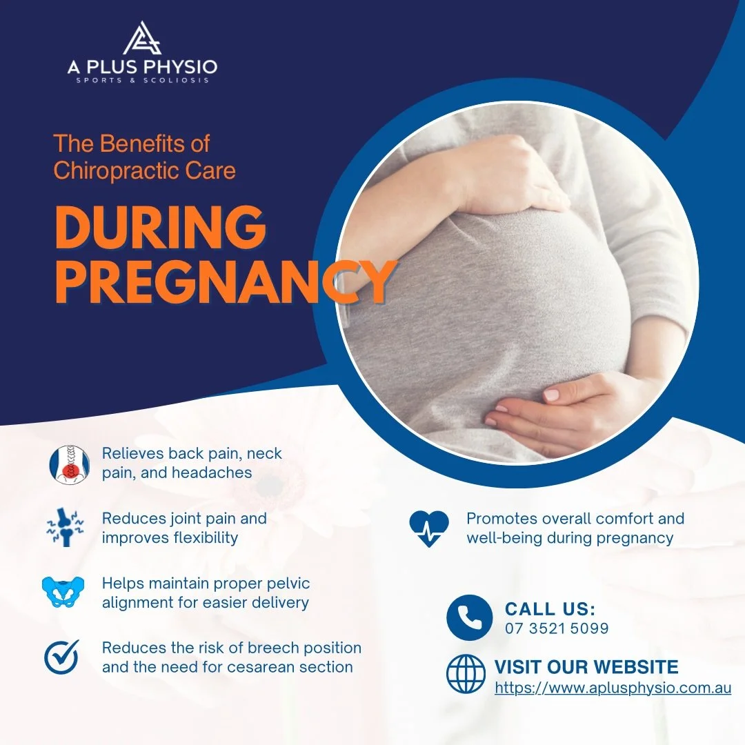 Pregnancy changes your body and your spine and pelvis feel it the most. 

As your bump grows, it&rsquo;s common to feel it in your lower back, hips, pelvis, or neck &mdash; and that&rsquo;s where gentle chiropractic care can help.

At A Plus Physio i