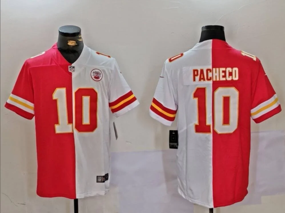 Kansas City Chiefs #10 Isiah Pacheco Split Limited Jersey White/Red