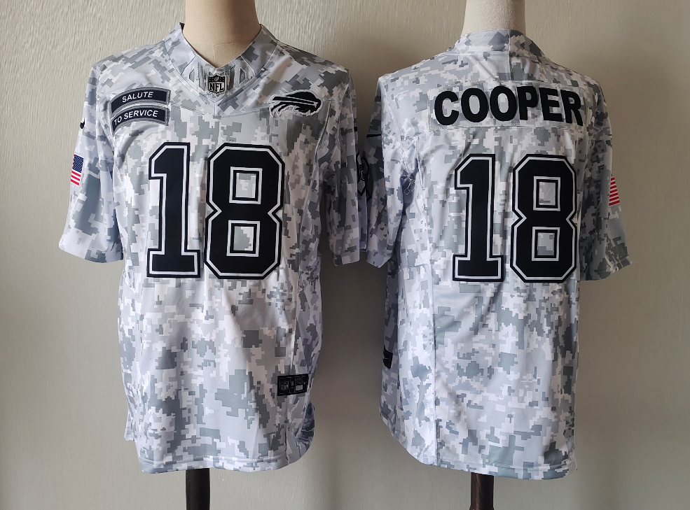 Buffalo Bills #18 Amari Cooper 2024 Salute to Service Limited Jersey Arctic Camo