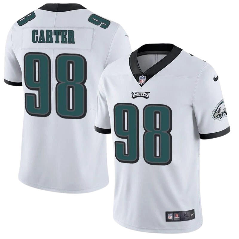 Philadelphia Eagles #98 Jalen Carter Throwback Limited Jersey White