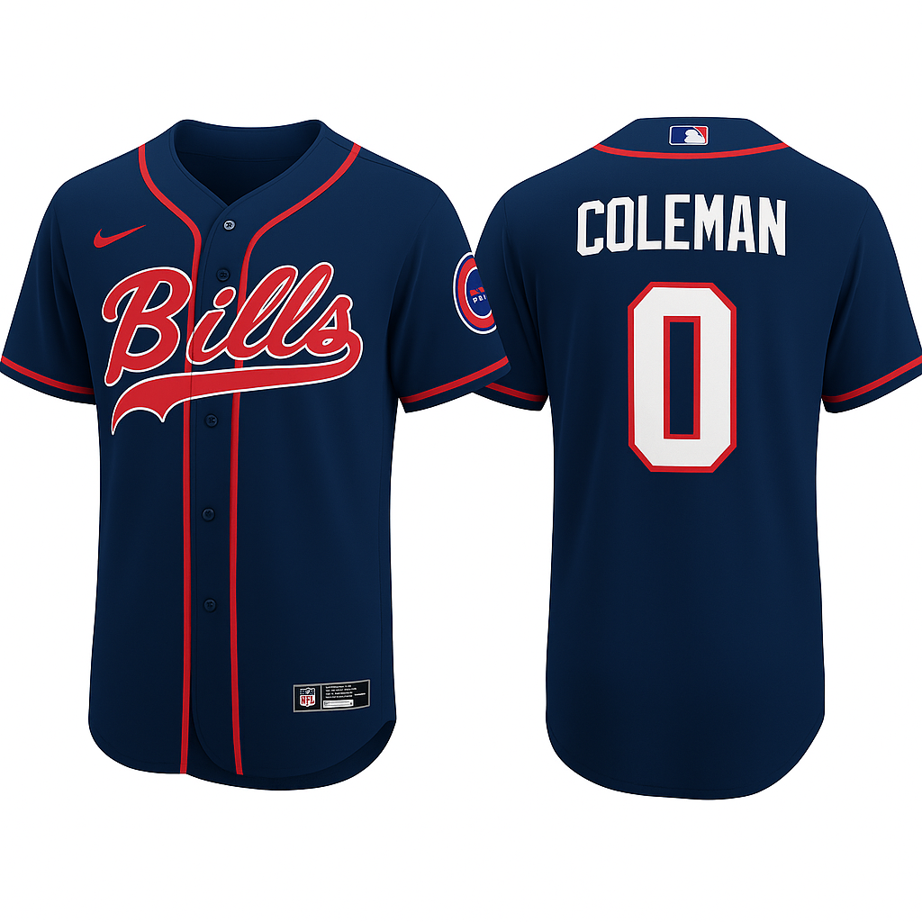 Buffalo Bills #0 Keon Coleman Baseball Jersey Navy Blue