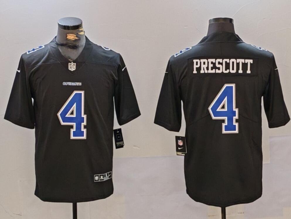 Dallas Cowboys #4 Dak Prescott Throwback Jersey Black
