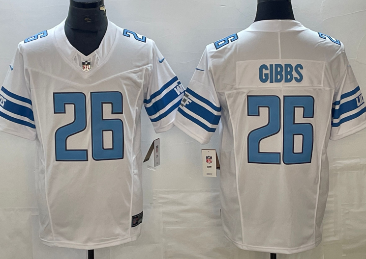 Detroit Lions #26 Jahmyr Gibbs Limited Jersey White