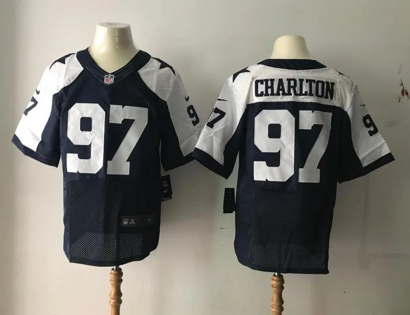 Dallas Cowboys 97 Taco Charlton Football Jersey Blue Thanksgiving elite
