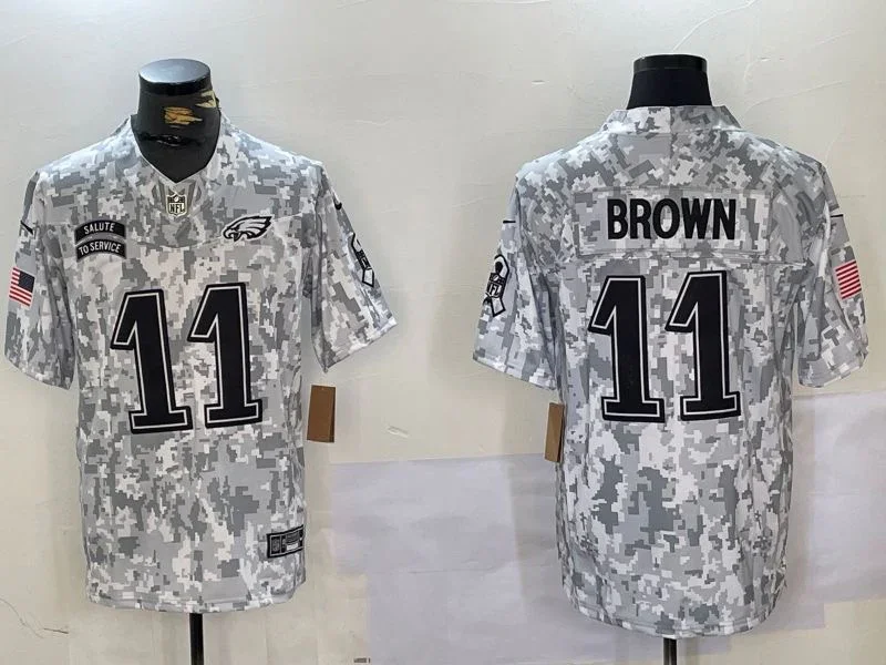 Philadelphia Eagles #11 Aj Brown 2024 Salute to Service Limited Jersey Arctic Camo