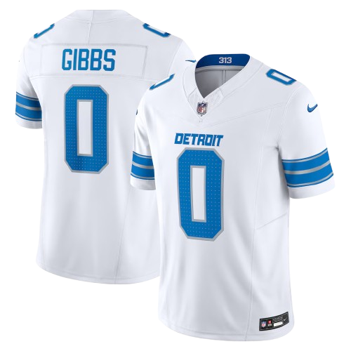 Detroit Lions #0 Jahmyr Gibbs Vapor Limited Jersey White