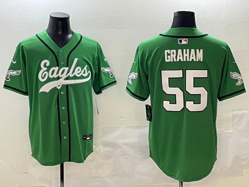 Philadelphia Eagles #55 Brandon Graham Baseball Jersey Kelly Green