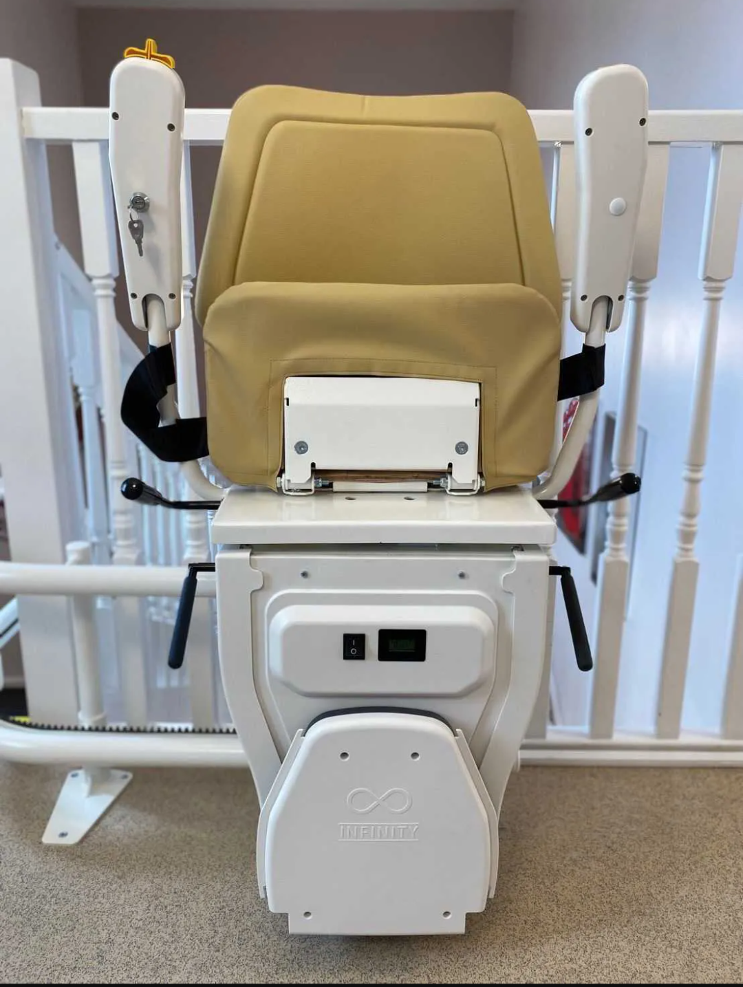 ameriglide infinity curved stairlift installed by central illinois stairlift