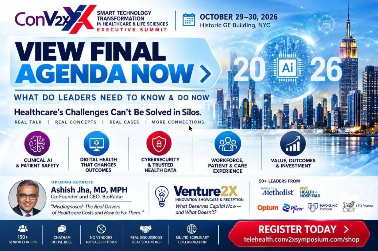 ConV2X 2026 Smart Technology Transformation in Healthcare & Life Sciences Executive Summit, October 29–30, 2026, Historic GE Building, NYC
