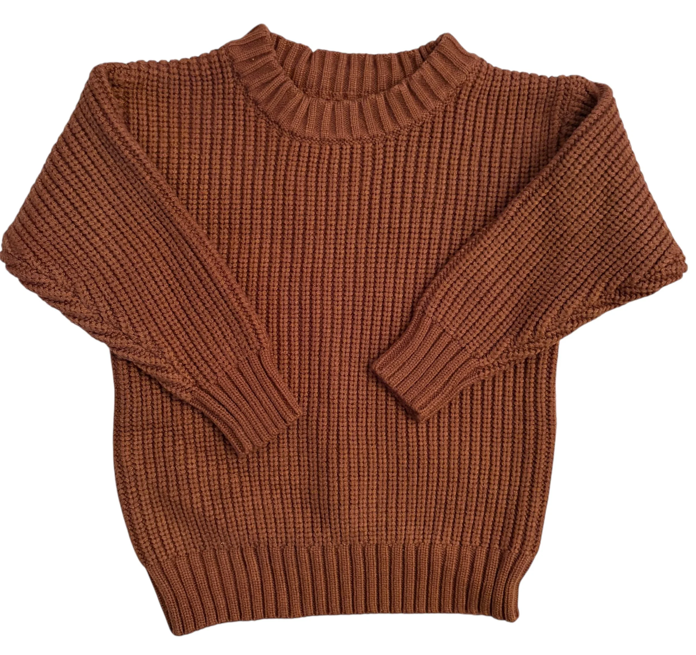 Brown Ribbed Jumper