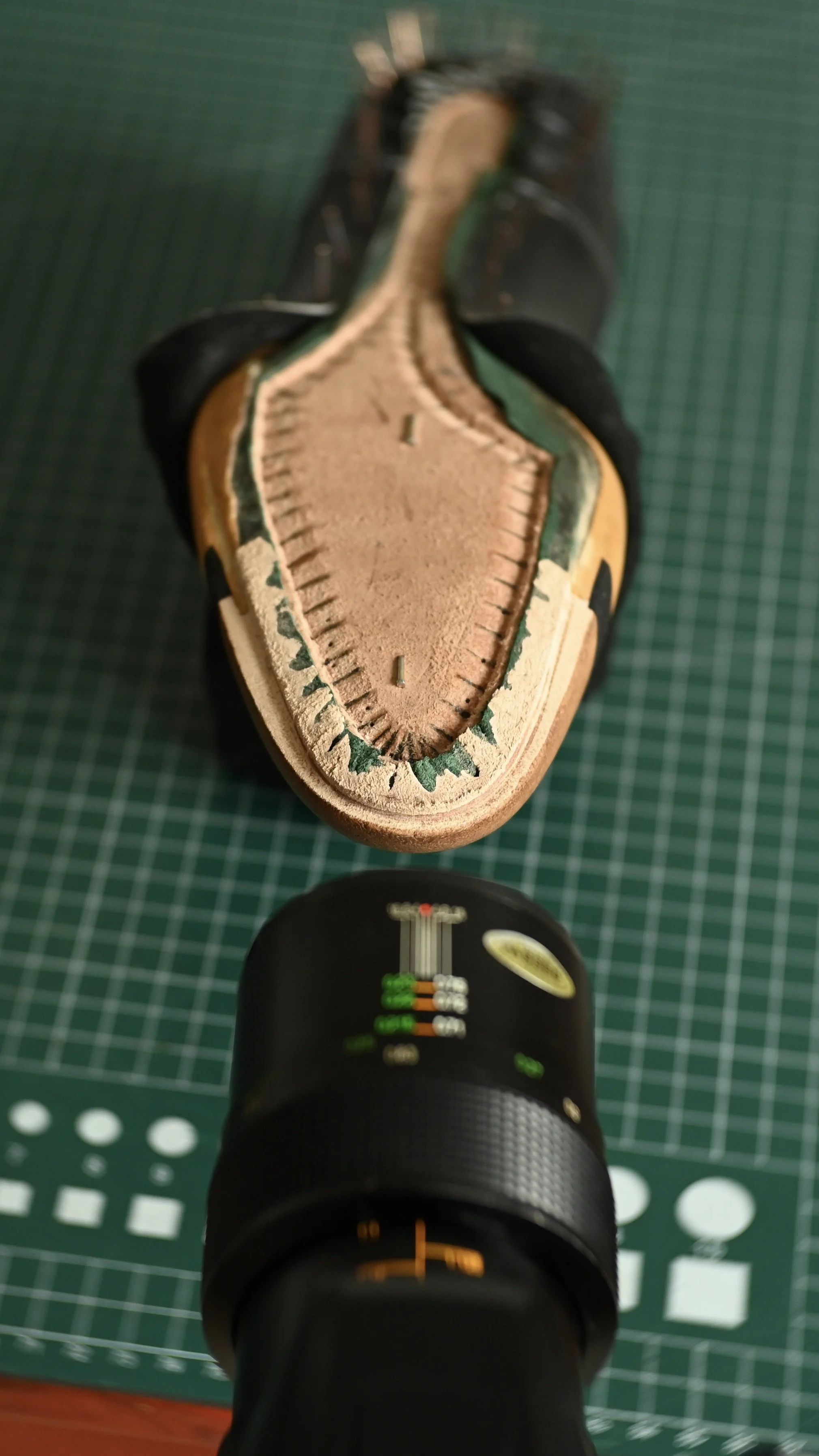 Toe puff in progress