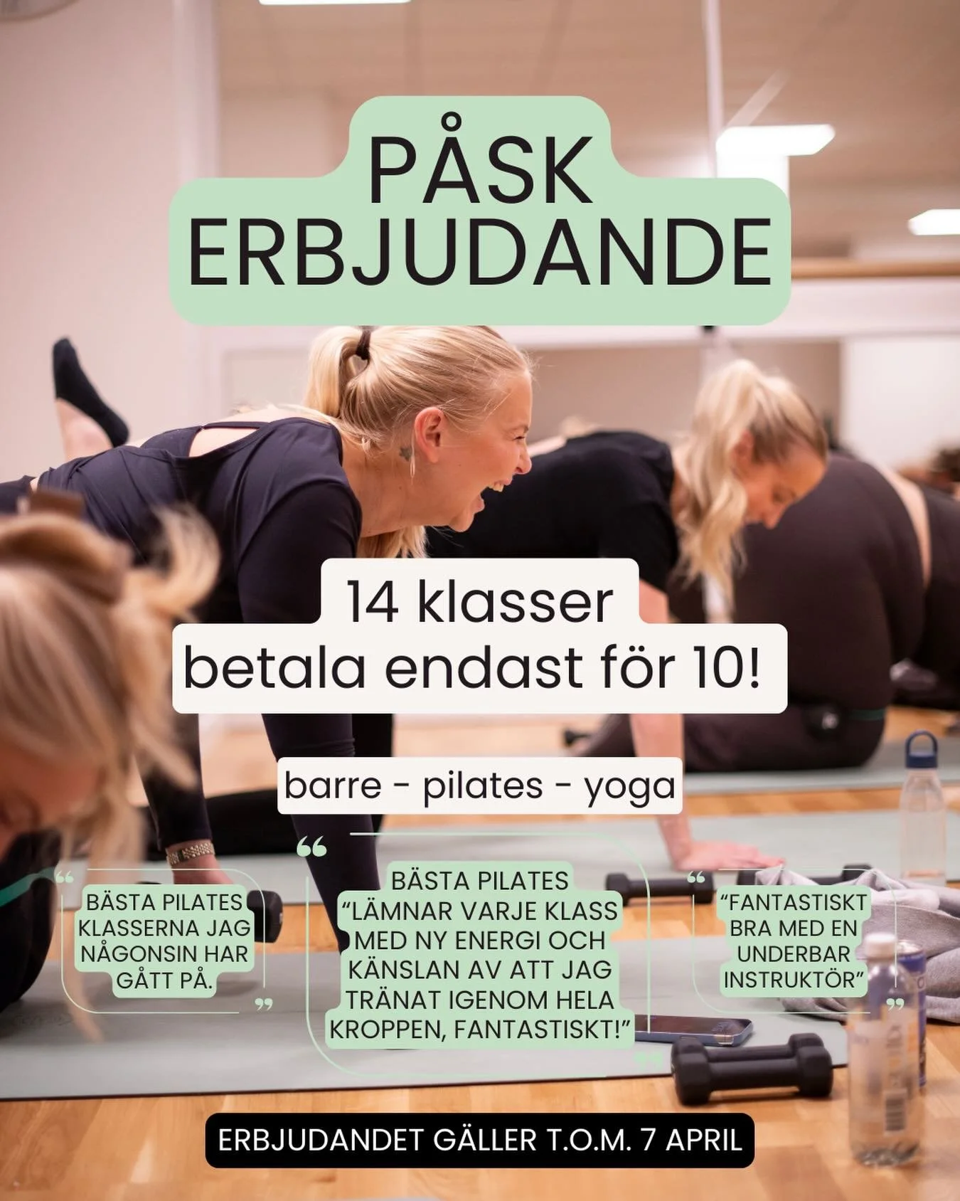 Redo att forts&auml;tta tr&auml;na hela v&aring;ren? ✨

Just nu: 14 klasser f&ouml;r priset av 10 💜
Perfekt f&ouml;r dig som vill boosta rutinen, testa nya klasser eller bara forts&auml;tta f&aring; in r&ouml;relse i din vardag.

Mixa fritt mellan a