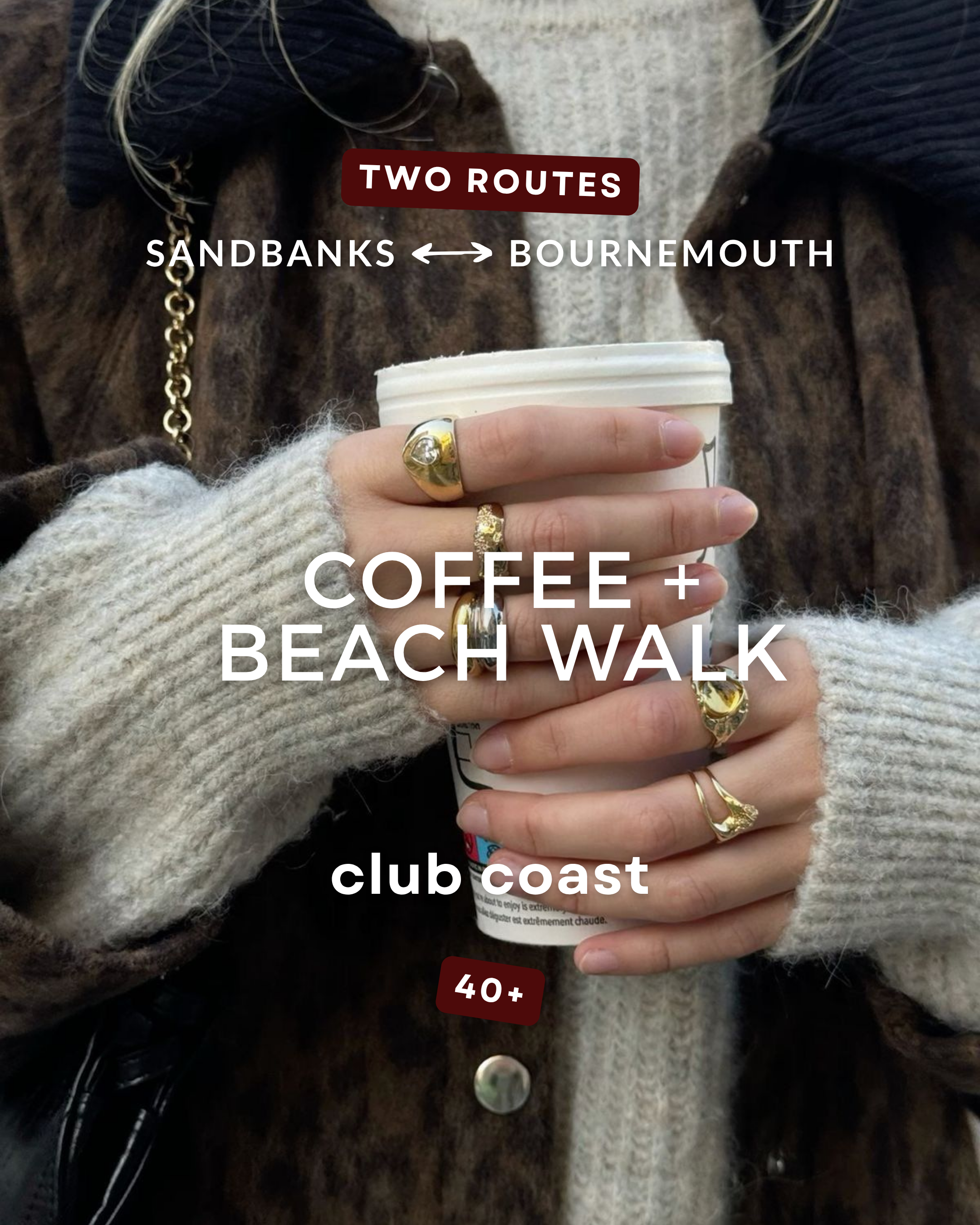 40+: Coffee + Beach Walk - Sandbanks to Bournemouth [ one walk, two ways]