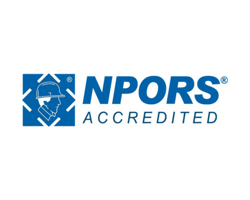 NPORS logo with a graphic of a worker wearing a helmet