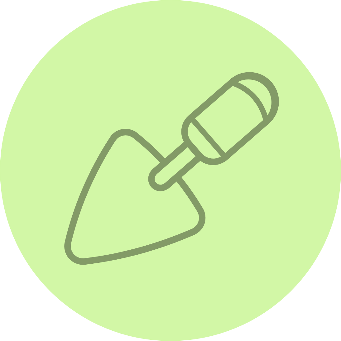 Two construction workers in hard hats reviewing building plans at a table.