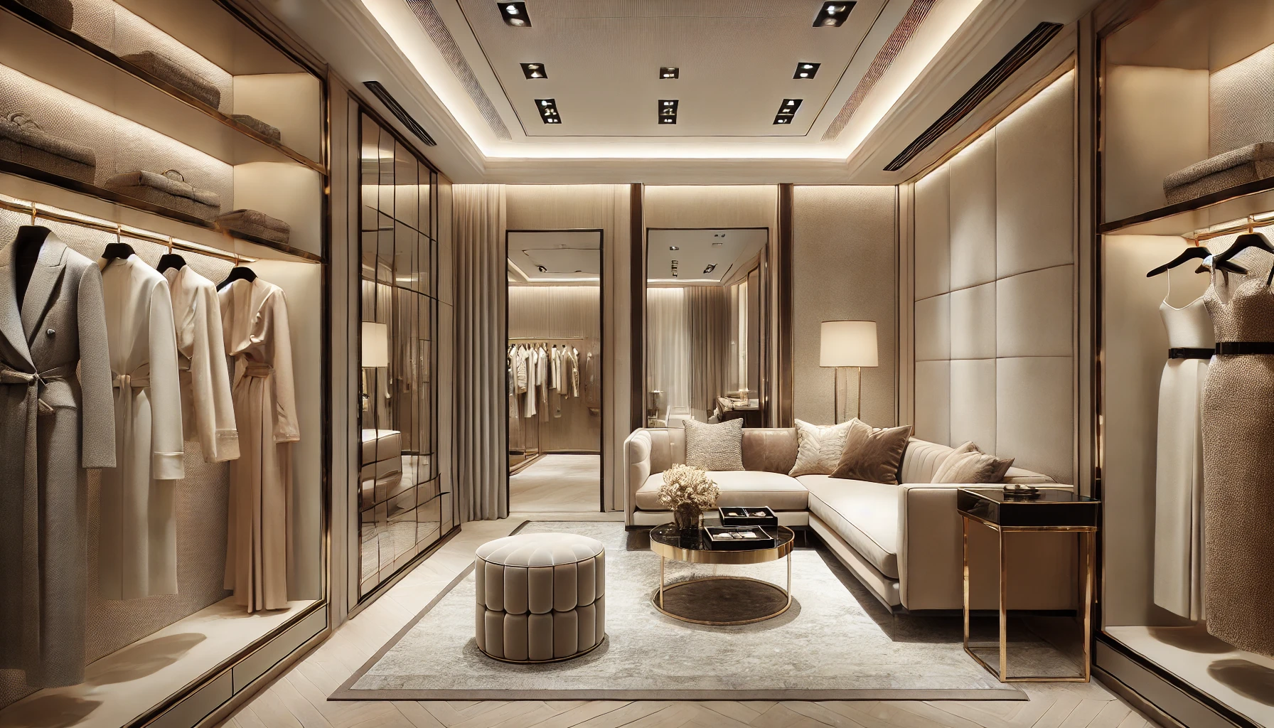 Luxury retail boutique displaying fine jewellery, designer fashion, and curated goods.