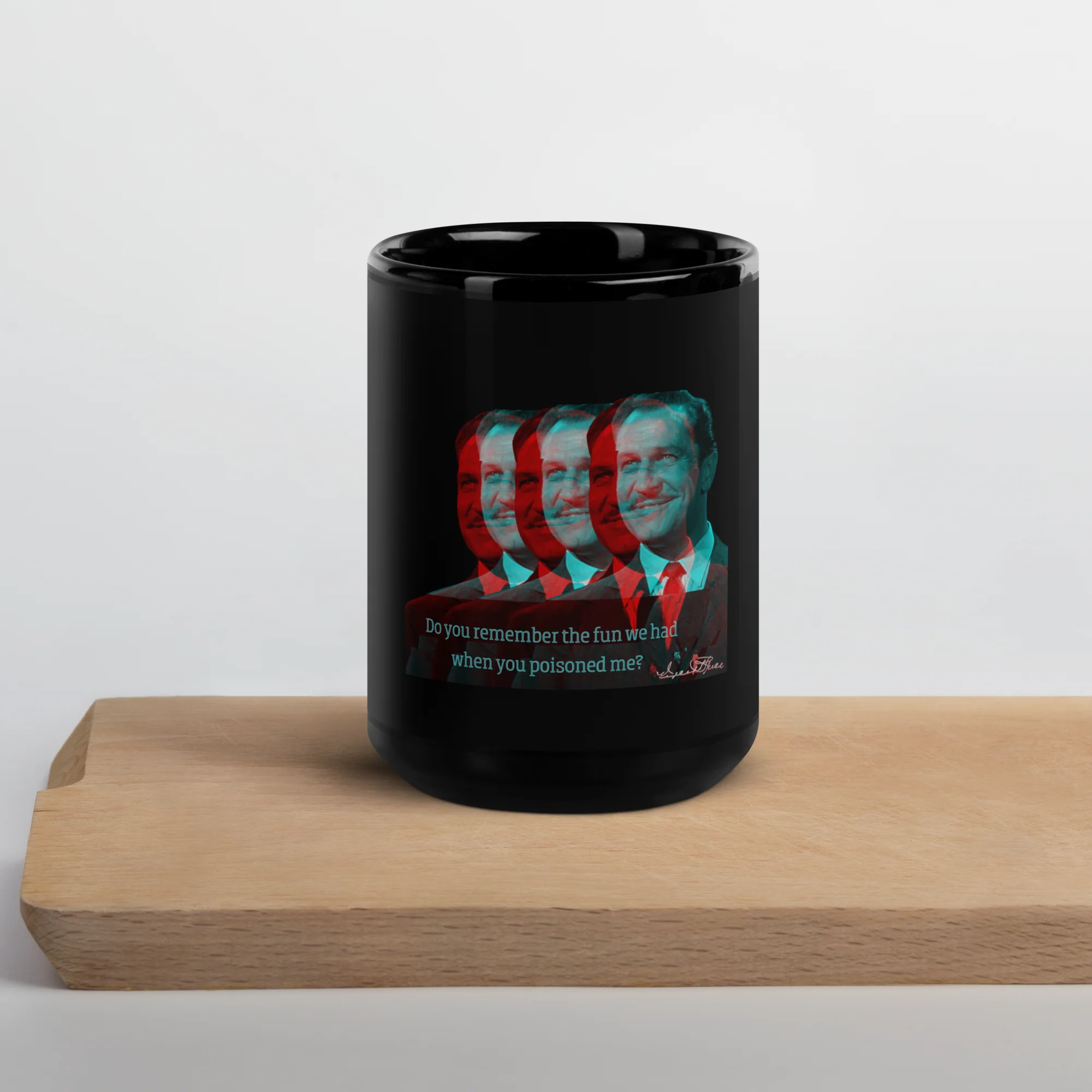 Remember the fun we had when you poisoned me? Enjoy this limited-edition psychedelic Vincent Price mug. It's also a great gift for someone you want to poison. . .just kidding!

This cupboard essential is sturdy, sleek, and perfect for your morning ja