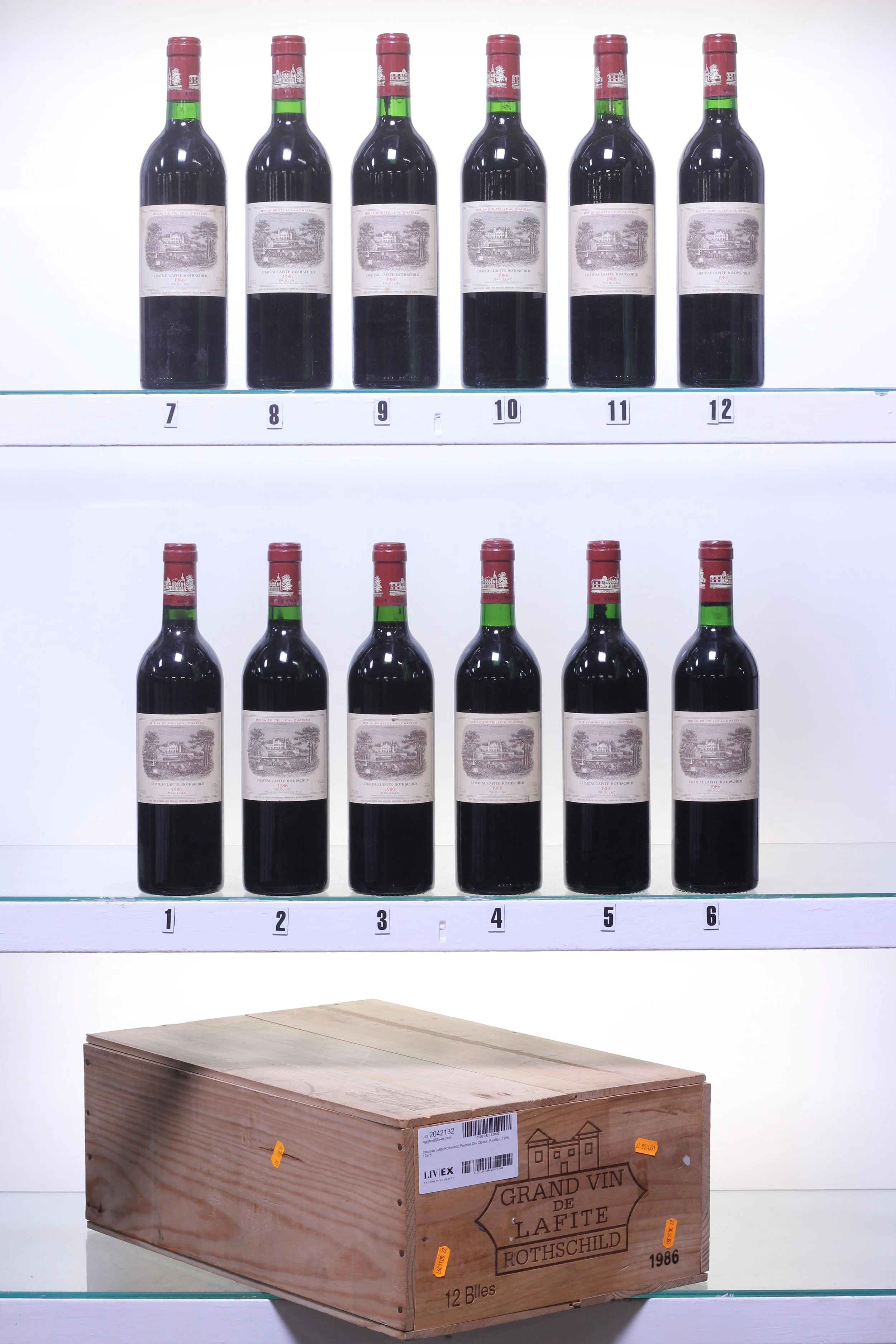 Chateau Lafite Rothschild Premier Cru Classe, Pauillac, Bordeaux, 1986, 12x75cl