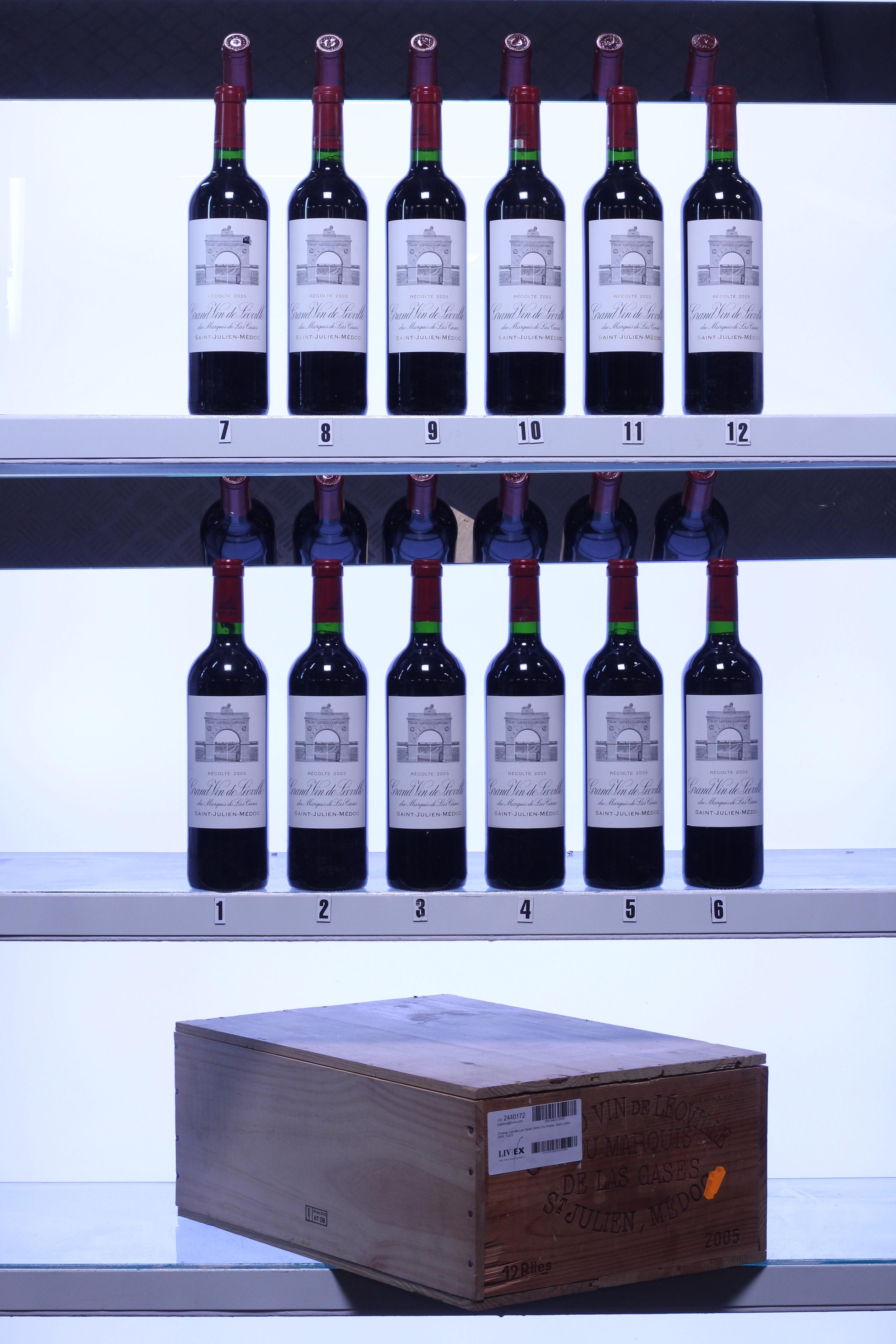 Chateau Leoville Las Cases 2eme Cru Classe, Saint-Julien, Bordeaux, 2005, 12x75cl