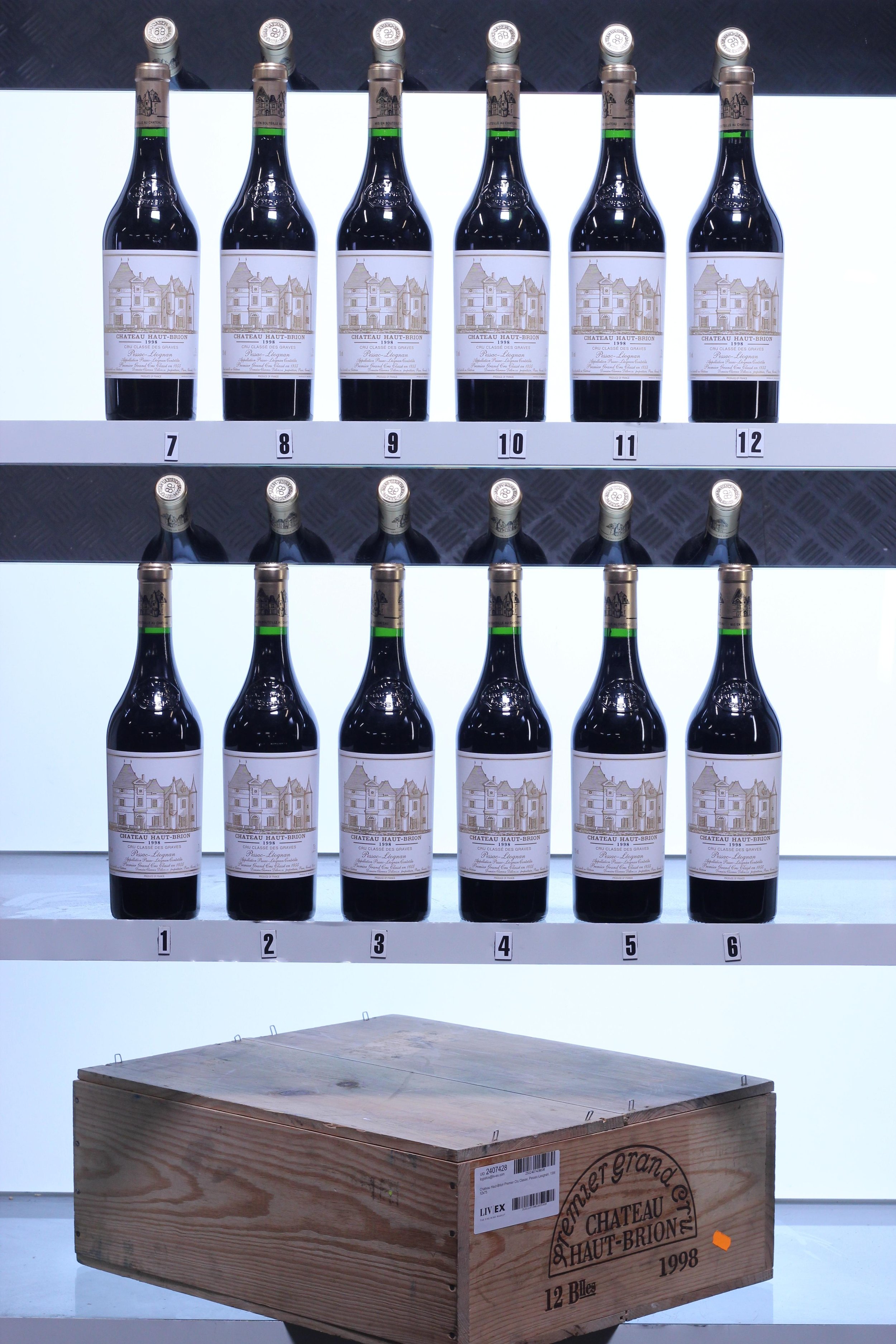 Chateau Haut-Brion Premier Cru Classe, Pessac-Leognan, Bordeaux, 1998, 12x75cl