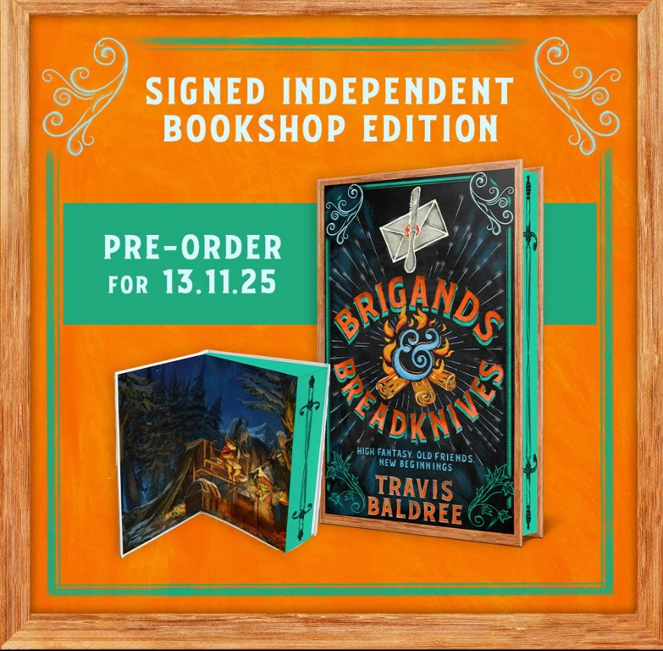 Brigands & Breadknives by Travis Baldree, signed indie book shop edition .. out 13/11/2025