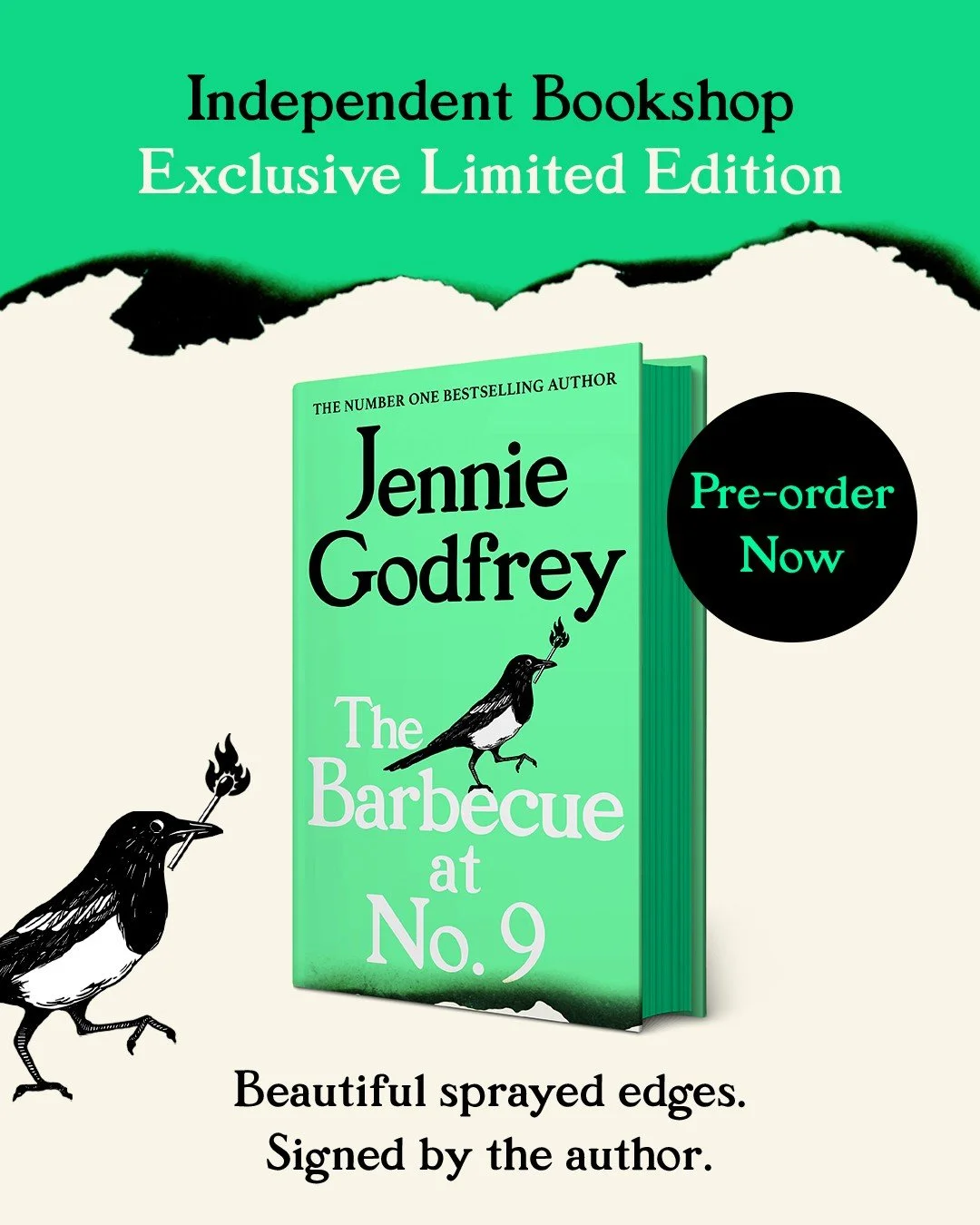 PRE-ORDER .. The Barbecue at No.9 by Jennie Godfrey signed / indies exclusive edition .. out 12/02/26