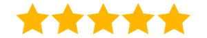 Five gold stars arranged in a row.