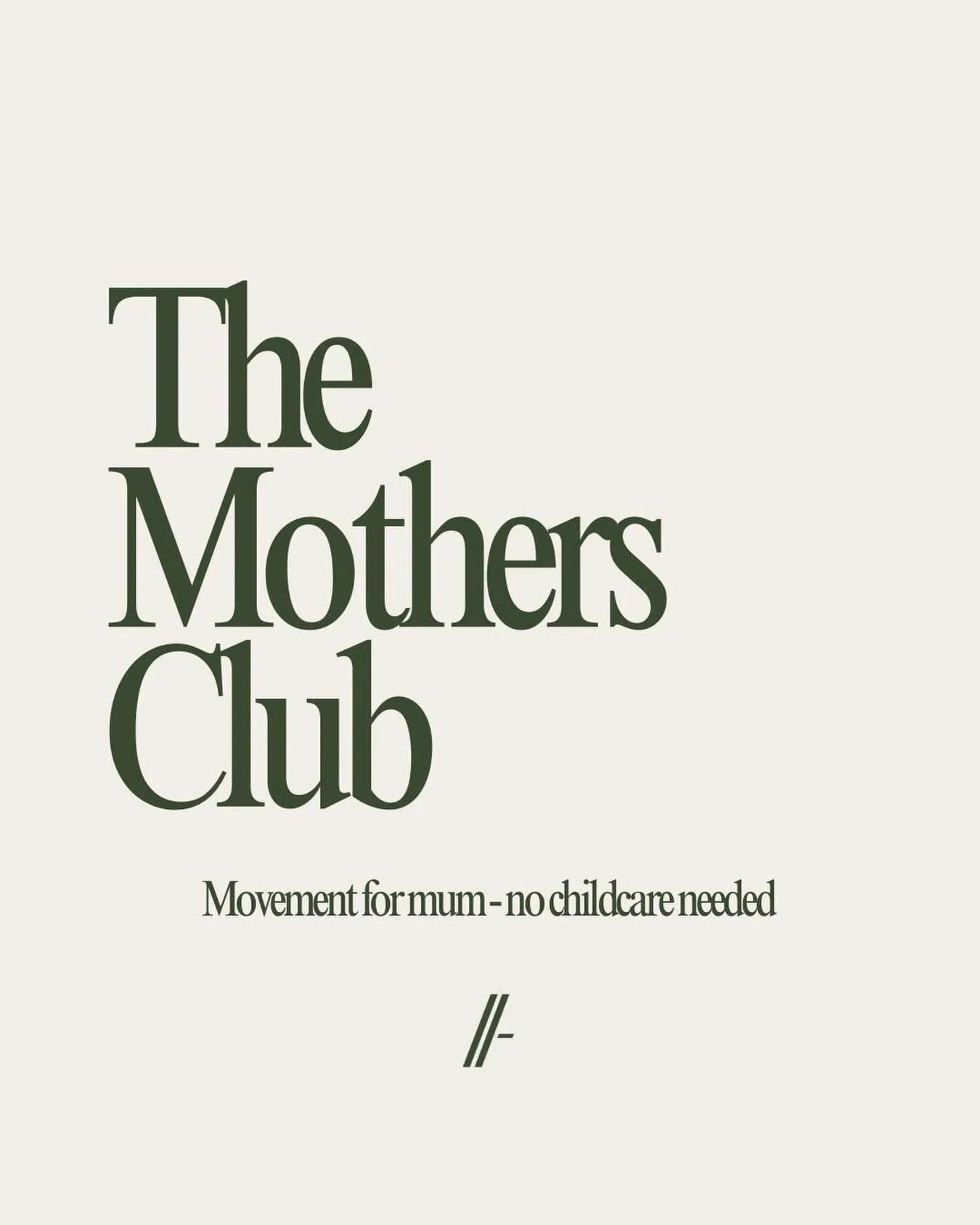 THE MOTHERS CLUB IS OPEN 🍼👟

If you&rsquo;ve been waiting for a sign to do something for yourself, this is it.

A baby-friendly fitness class designed for mums who want to move their bodies, feel good, and connect with other local mums, without nee