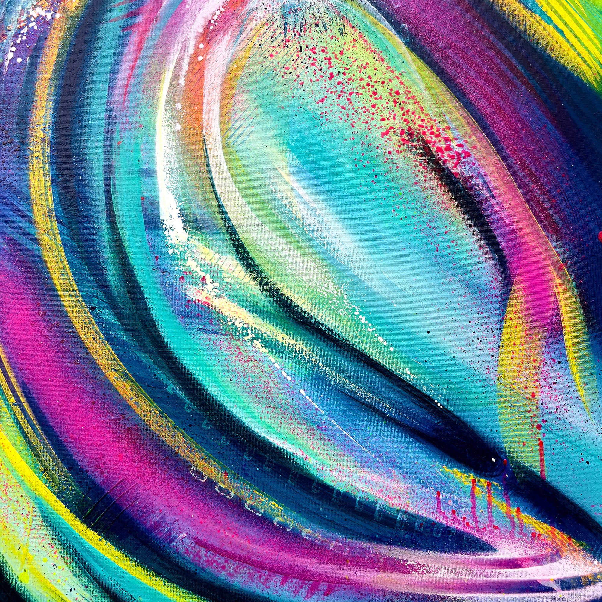 Abstract painting details. Vivid colour and texture effects.