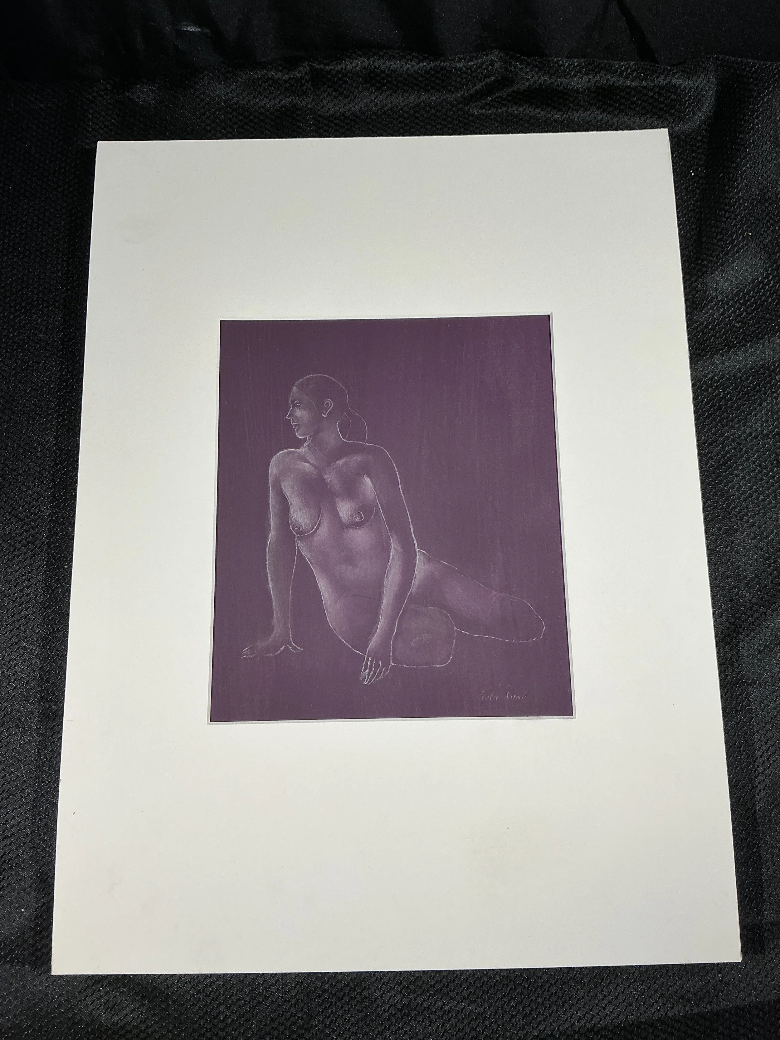 Leslie Snow Feron ~ Signed and Matted ~ Nude Laying Female Model