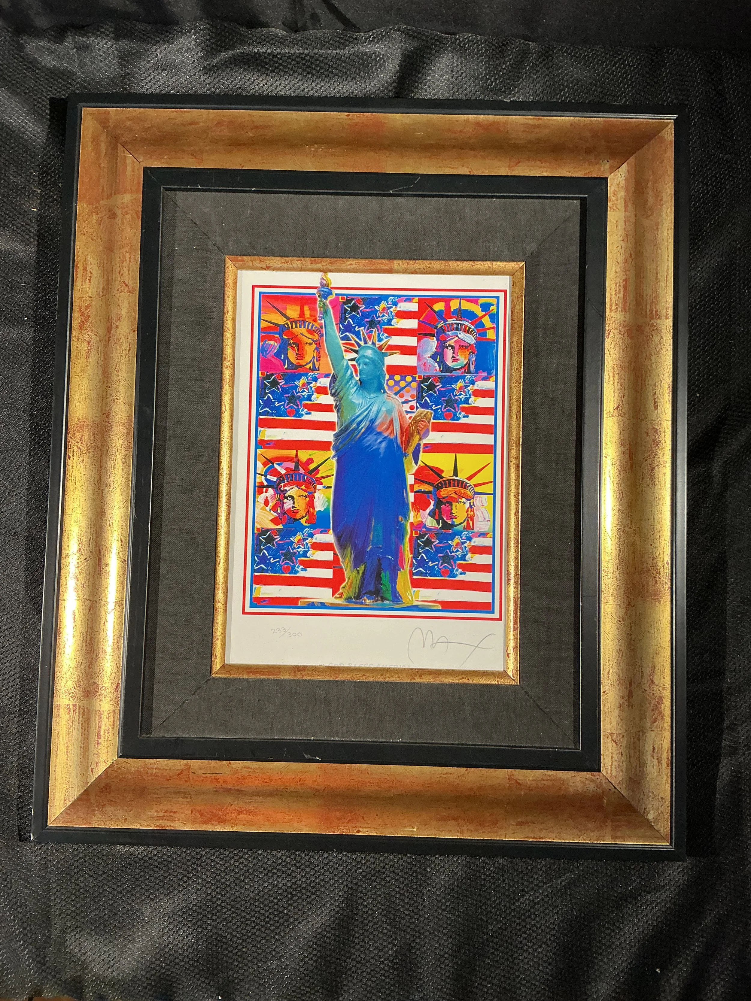 Limited Edition, Signed Lithograph by Peter Max “ God Bless America with Five Liberties”