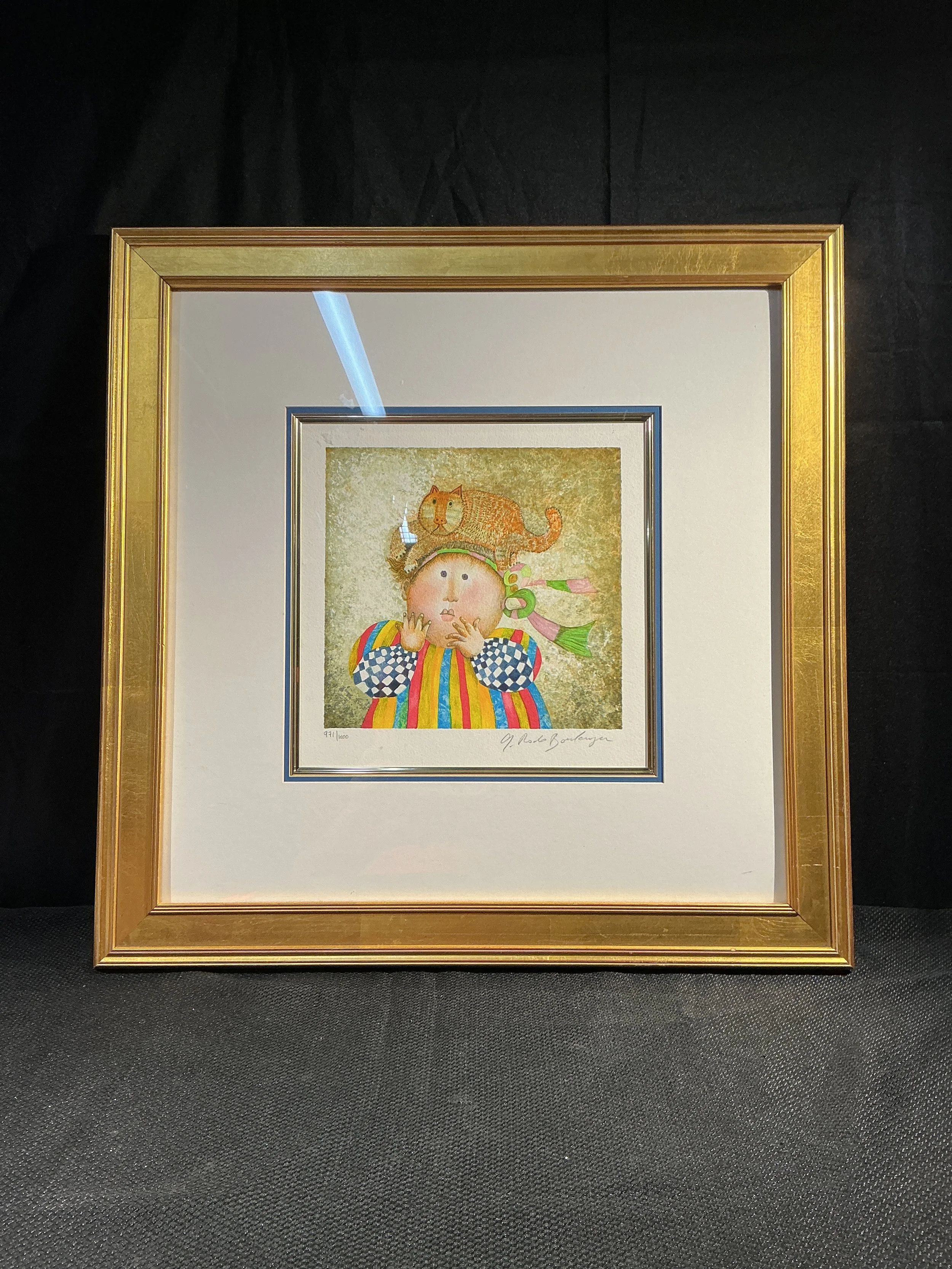 Framed Lithograph "Premiers Compagnons" ~ Signed Limited Edition by Graciela Rodo Boulanger