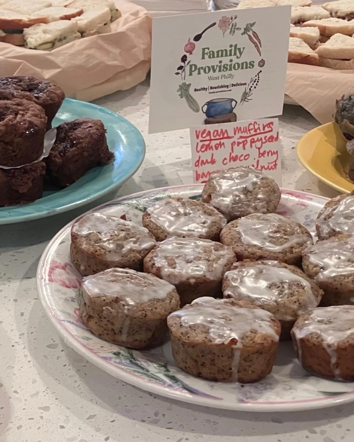 Vegan muffins for Gaza! Banana walnut, peanut butter &amp; jelly, lemon poppyseed, and chocolate berry.