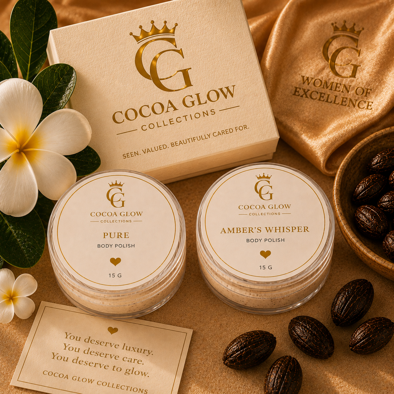 COCOA GLOW MINI BODY POLISH – 15g | $3 each