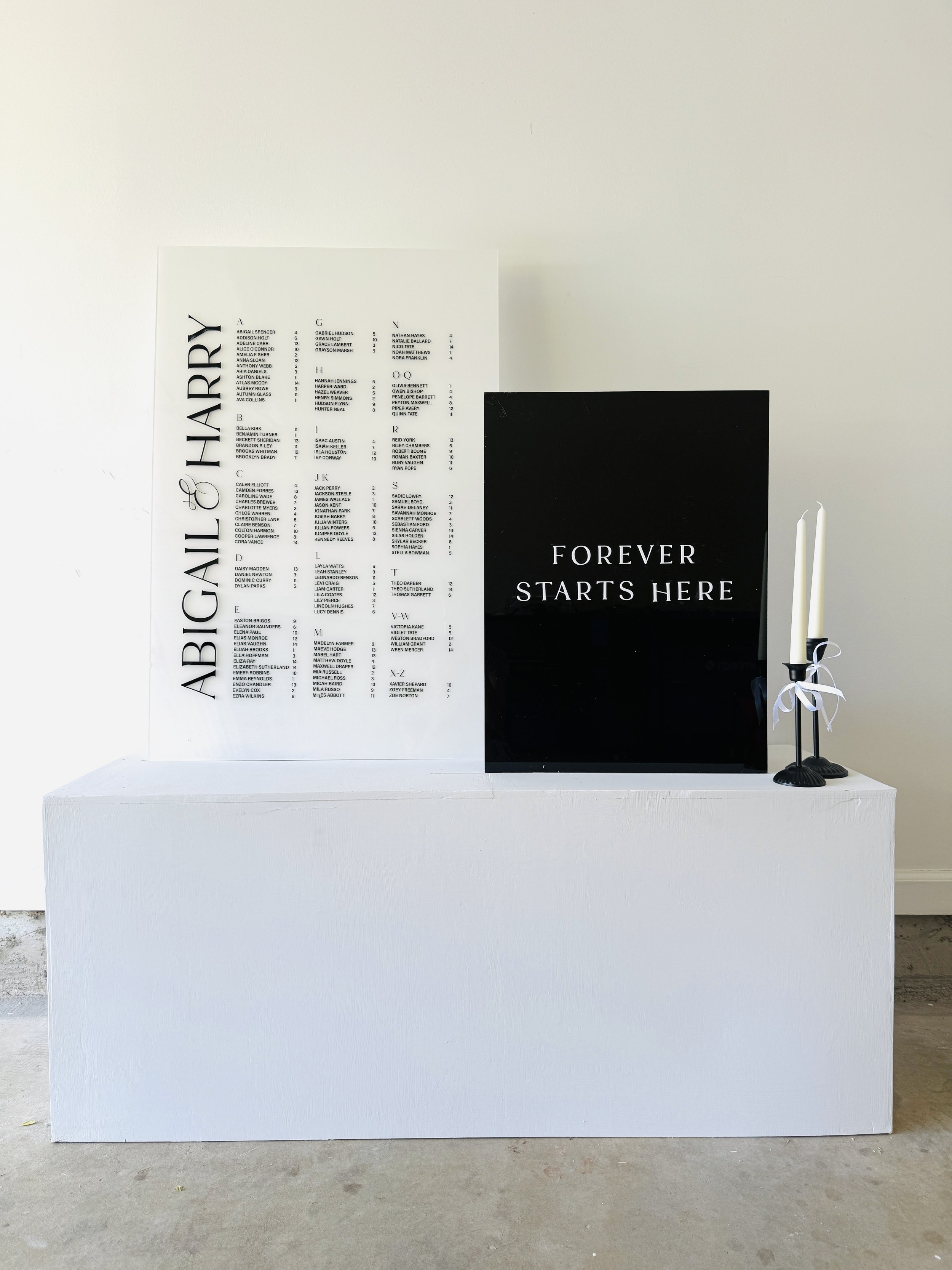 Seating Chart & Welcome Sign