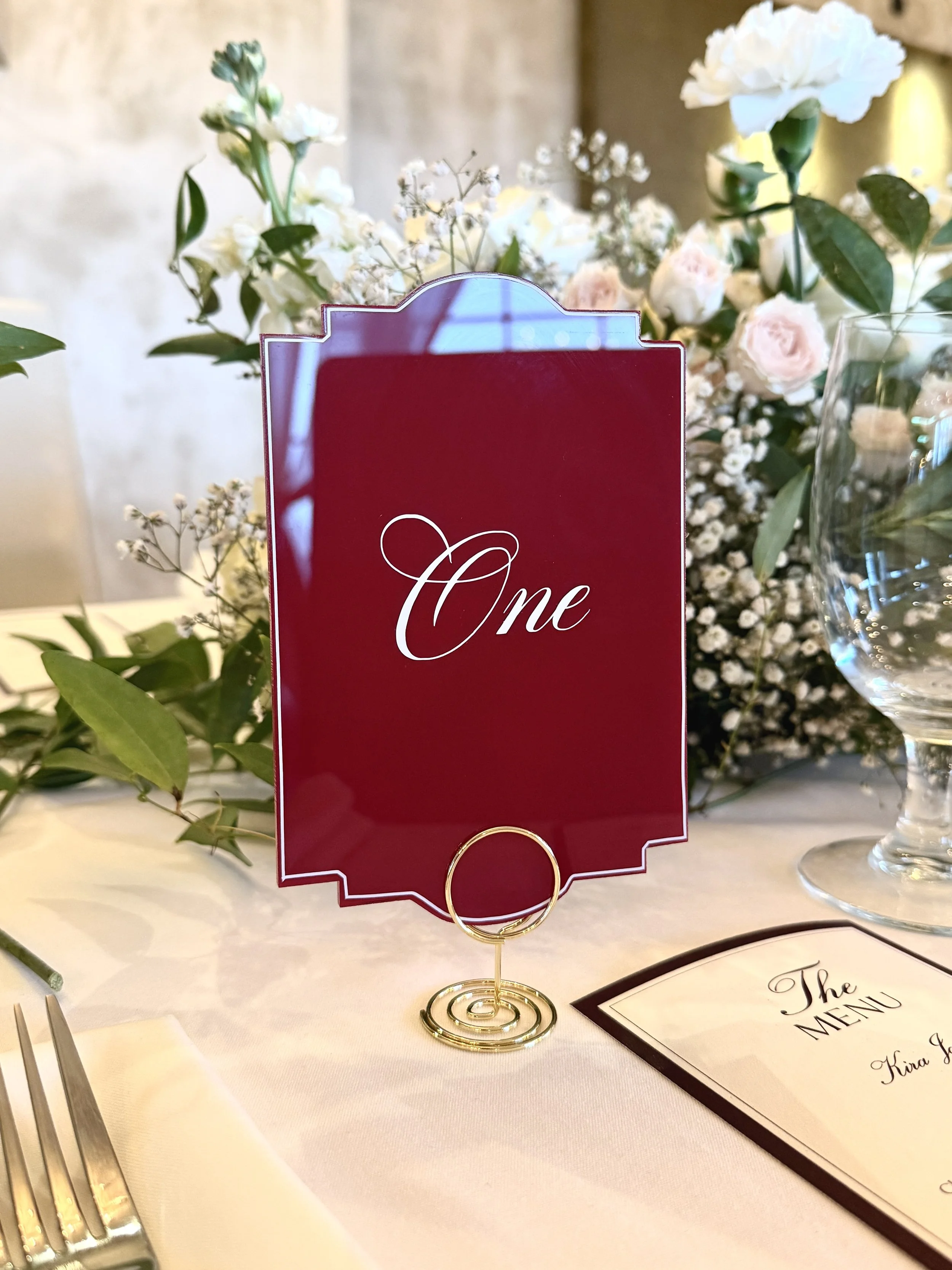 Table Number Sign