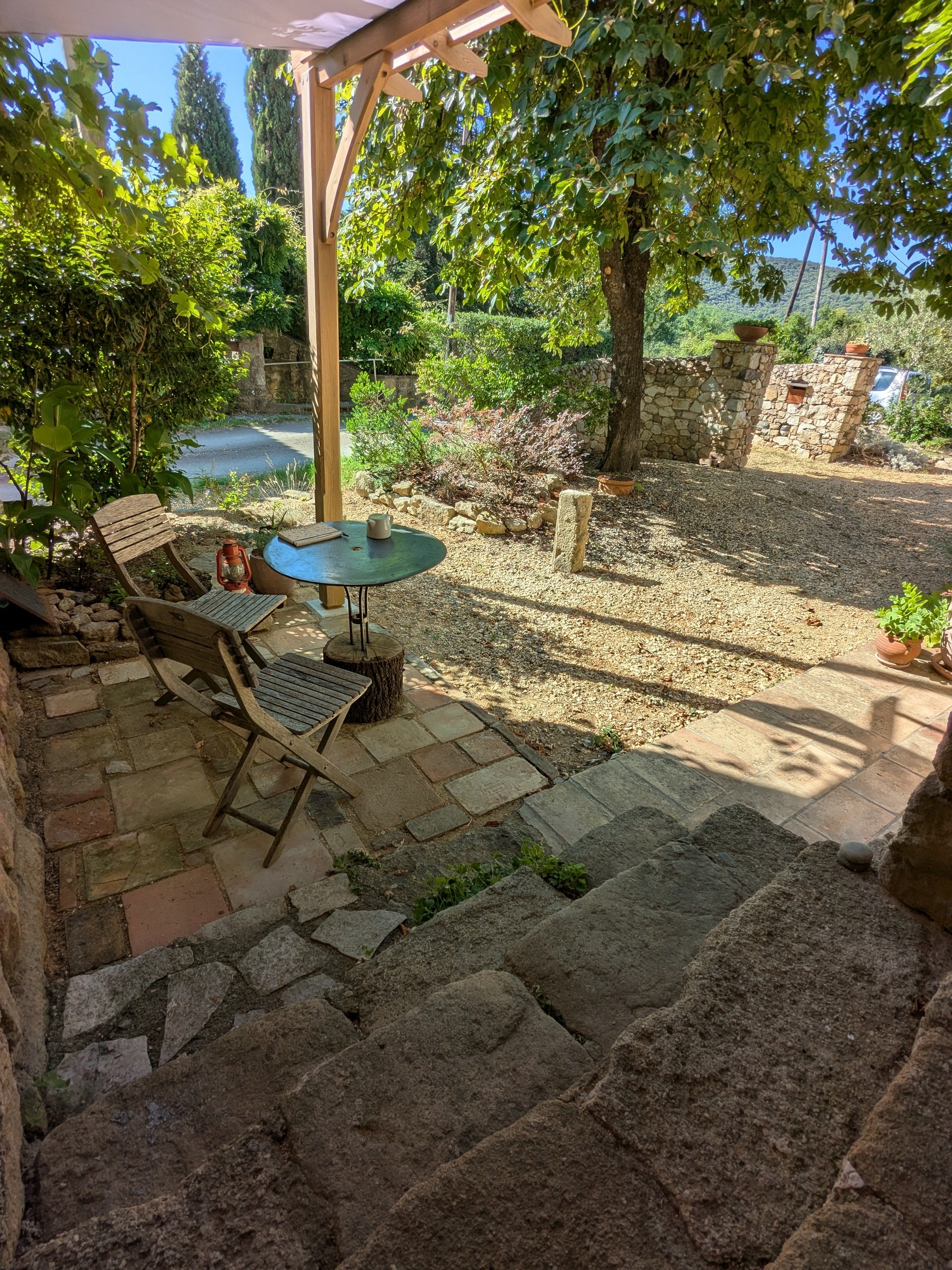 The front patio with view of garden