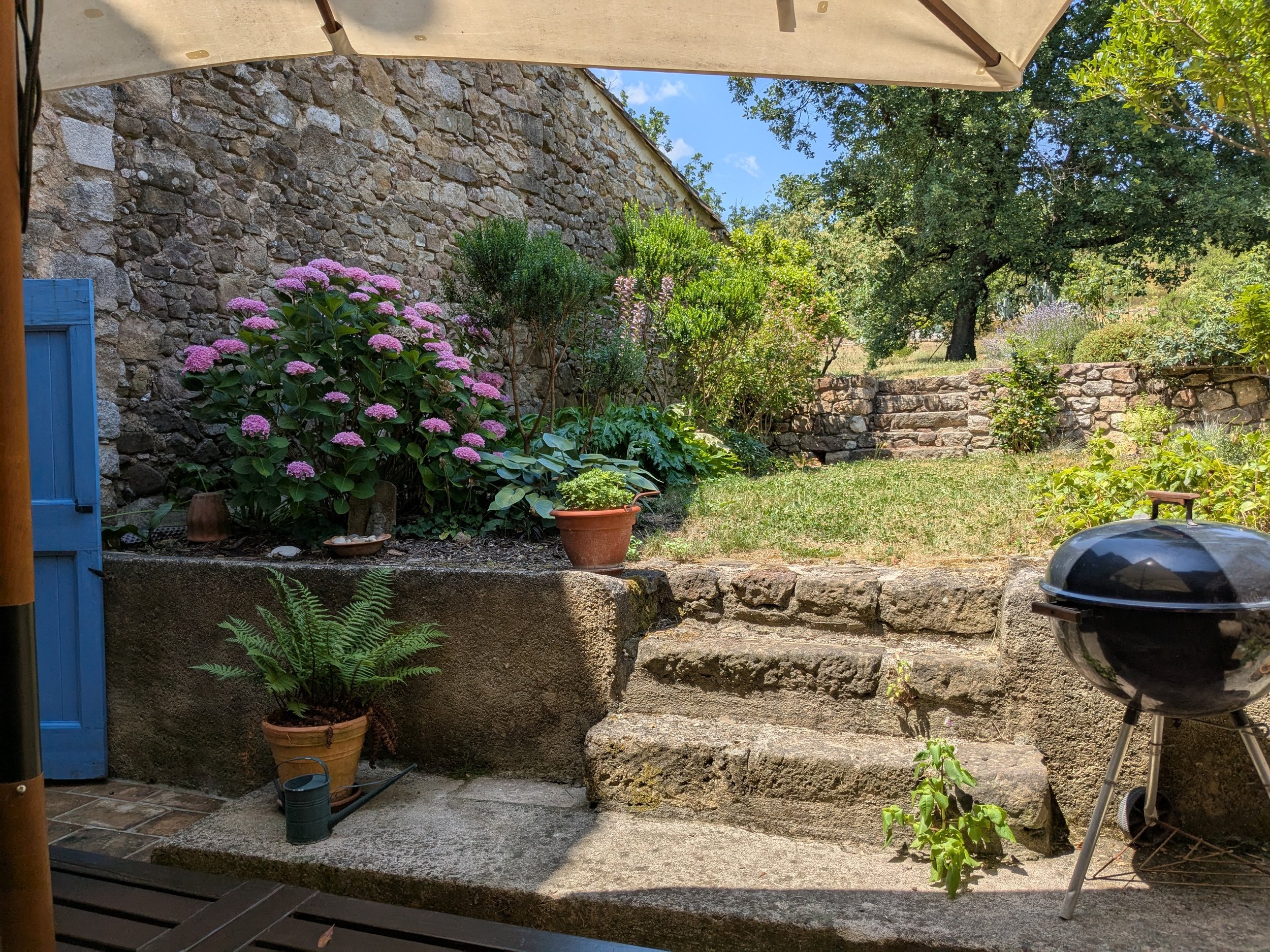Garden terrace above courtyard