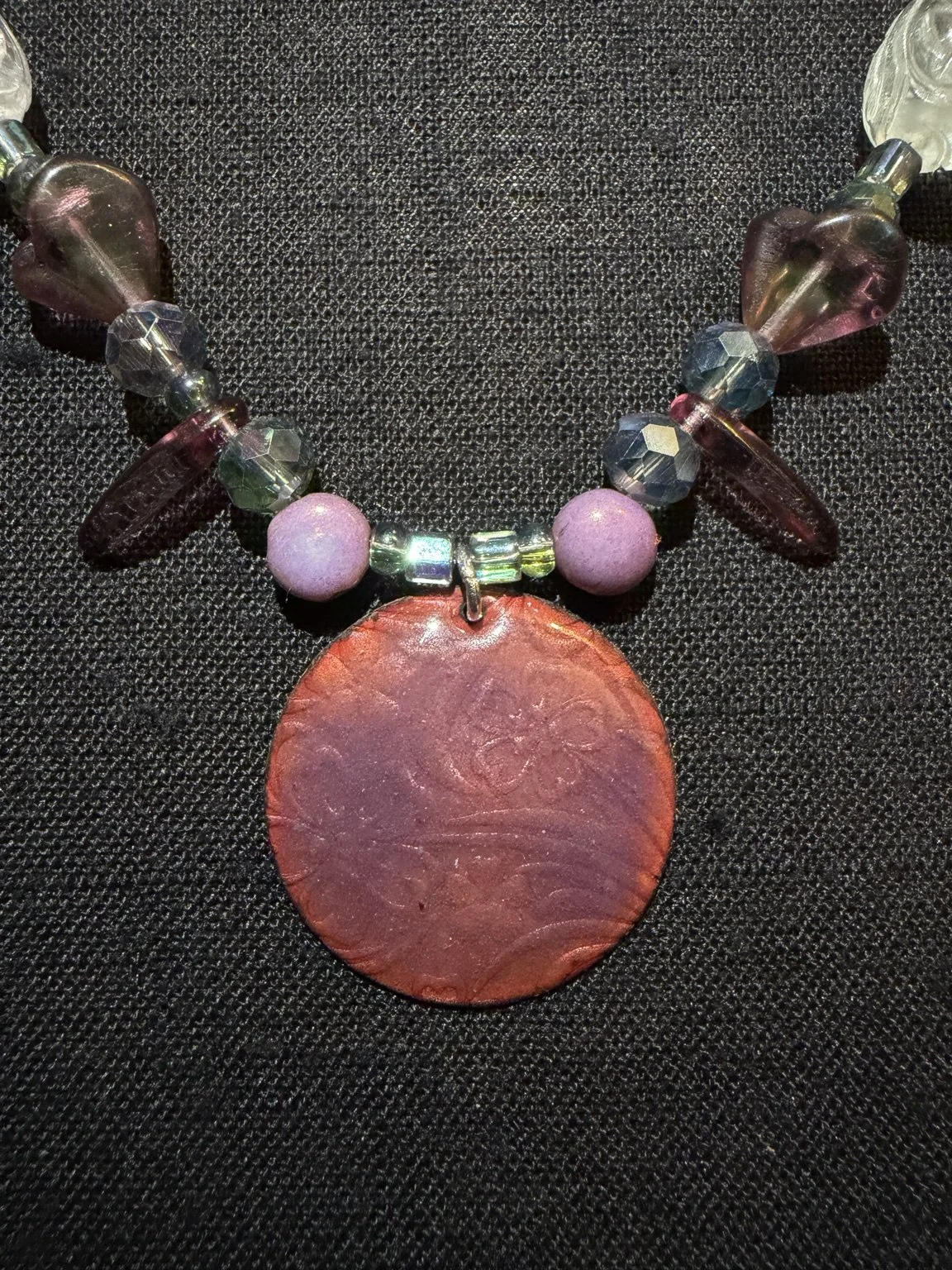 Rosewood Mist Enamel & Fluorite Necklace Set
