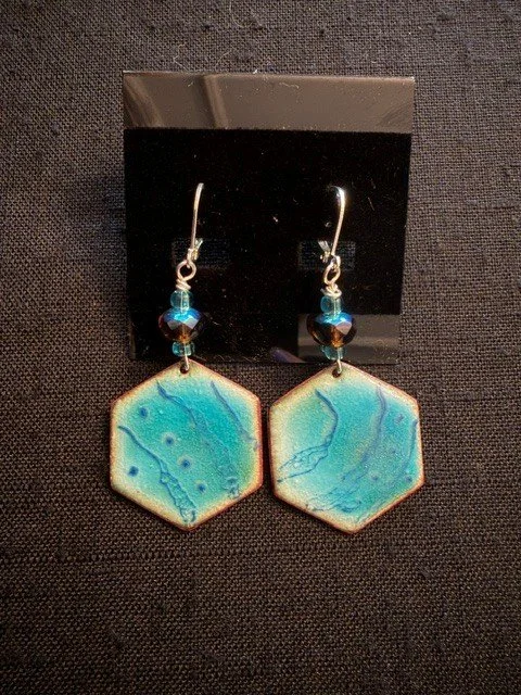 Watercolor Falls Enamel Earrings