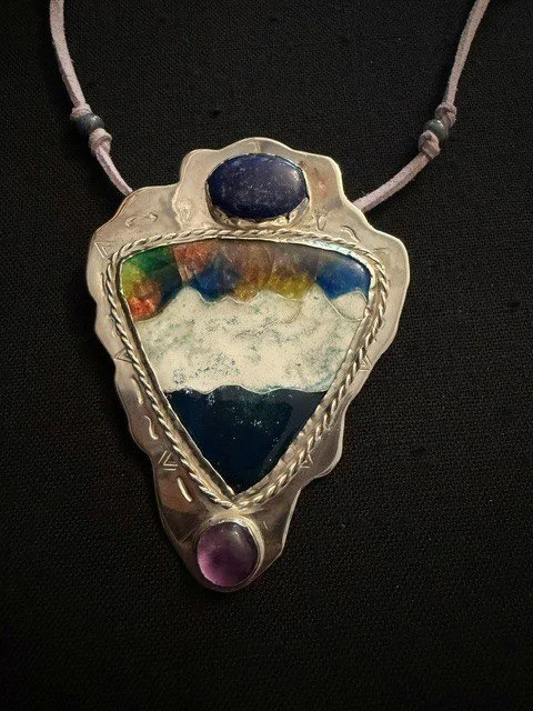 Emerald Lake - Wearable Art - Necklace & Earring Set