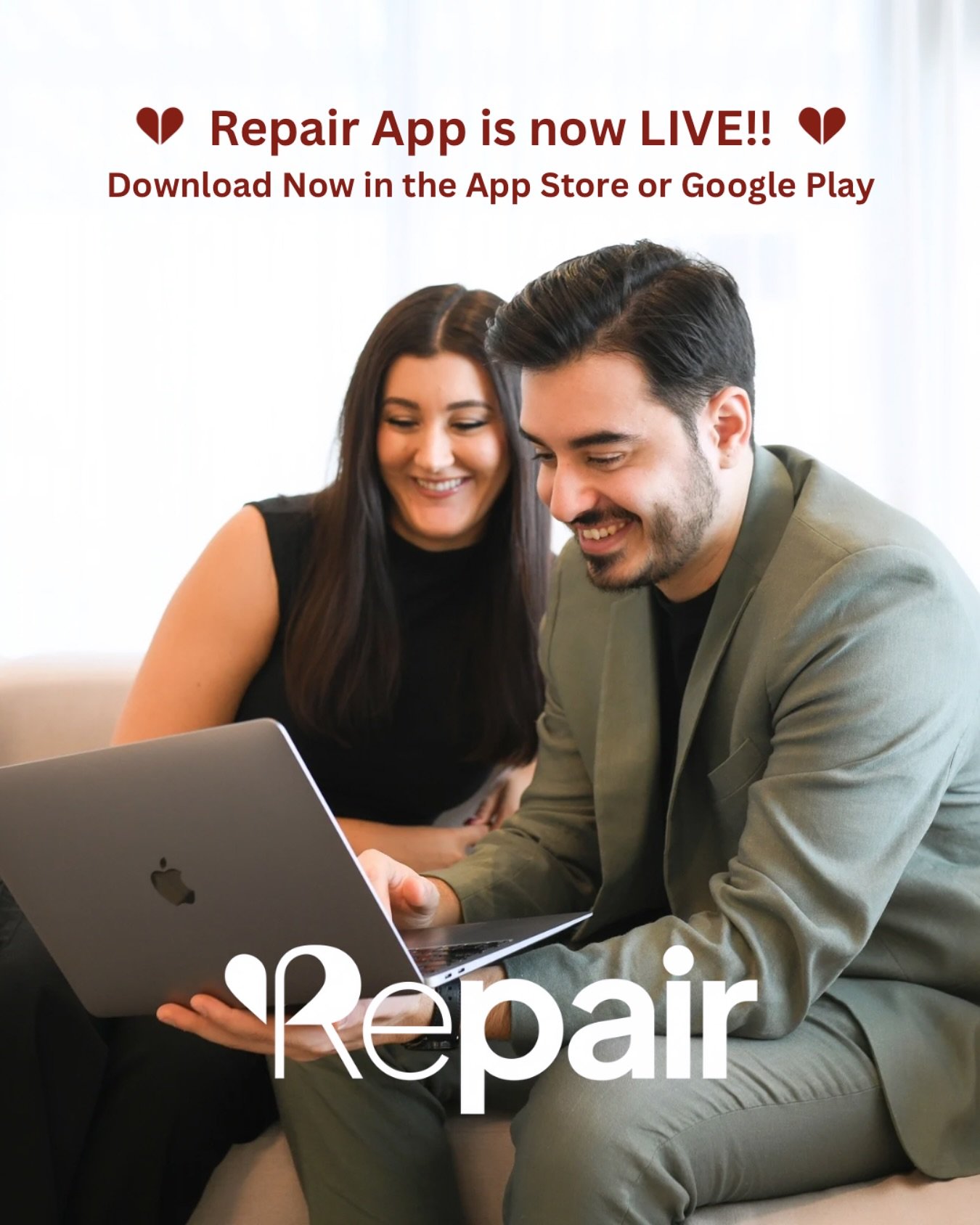 🎉 Repair: Conflict Resolution App is now LIVE! 🎉

Download today on the App Store or Google Play!
Or download at startarepair.com

After months of building, testing, and pouring our hearts into this&mdash;Repair is finally here. Thank you to all ou