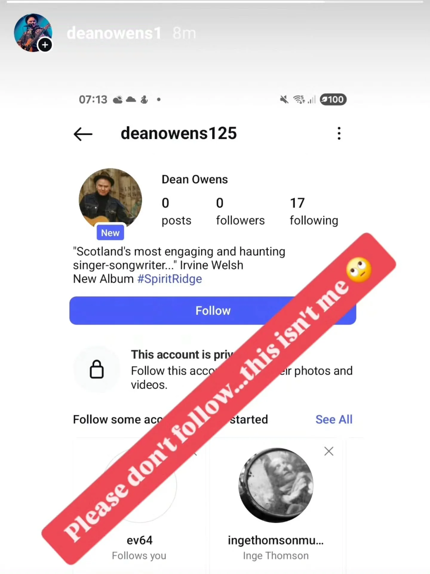 If you get a follow request from 👆 please report and block. It's not me 🙄 
Cheers! 🙏