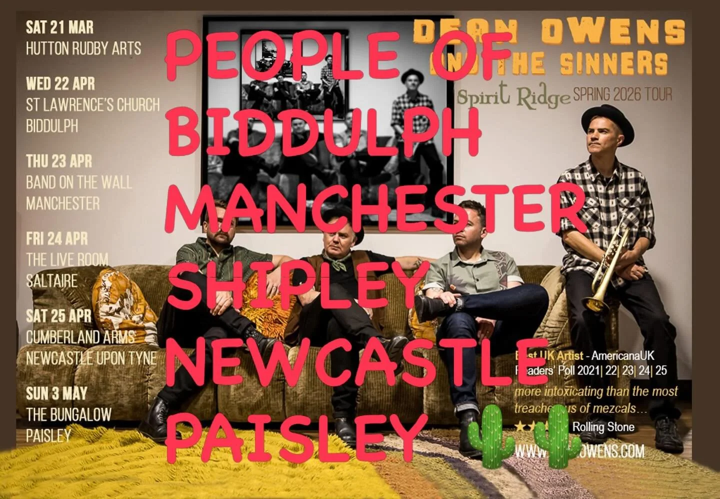 People of Biddulph, Manchester, Shipley, Newcastle &amp; Paisley 🌵